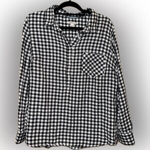 Merona Black and White Plaid Shirt